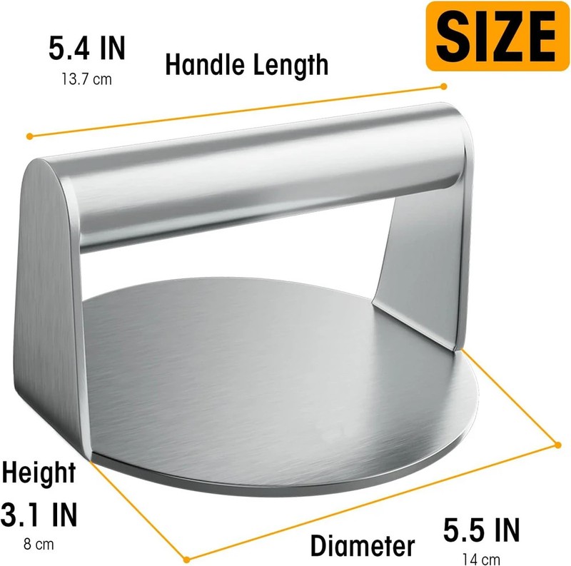 Hamburger Meat Press 430 Stainless Steel Circular Square Burger Meat Press gallery