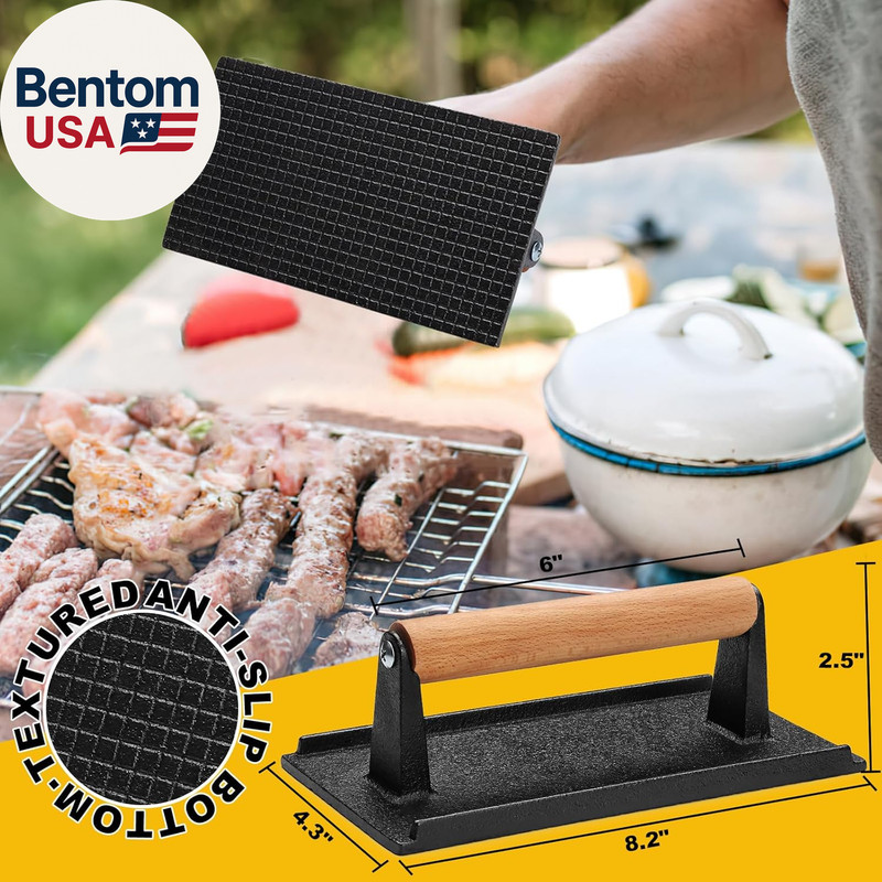 Burger Press, Smash Burger Press for Blackstone Griddle, Heavy Duty Cast Iron Re gallery