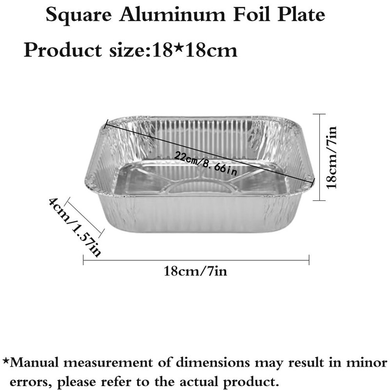 Non-Stick Disposable Air Fryer Aluminum Foil Liners 7*7 Inch-Square, Silver gallery