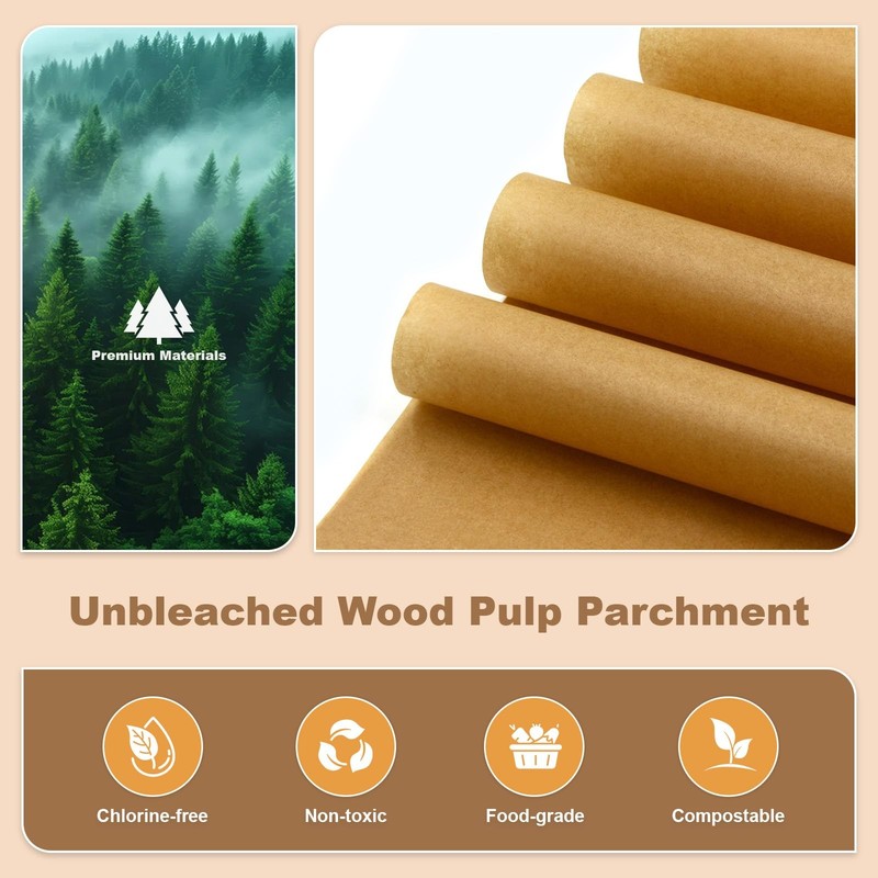Parchment Paper Sheets, 220 Pcs Air 8.5 X Inch-220pcs, Natural wood color gallery
