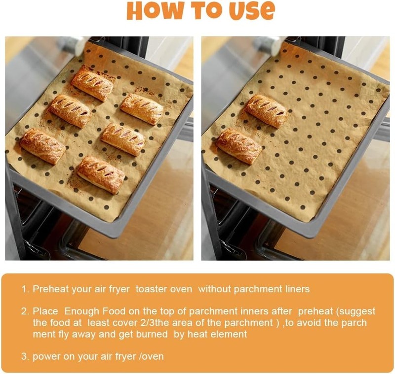 Air Fryer Disposable Parchment Paper Liners: 150pcs Airfryer Liners 9x11... gallery