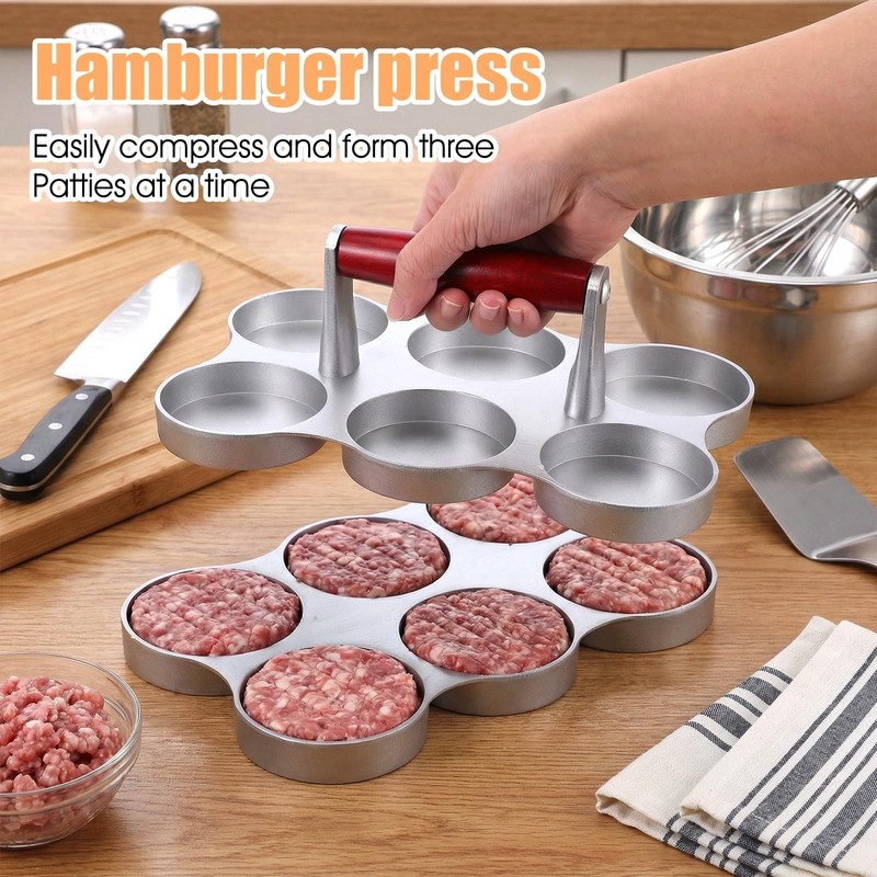 Mini Burger Press Sausage Patty Press with 300 Patty Papers Six 2.75-Inch Mol... gallery