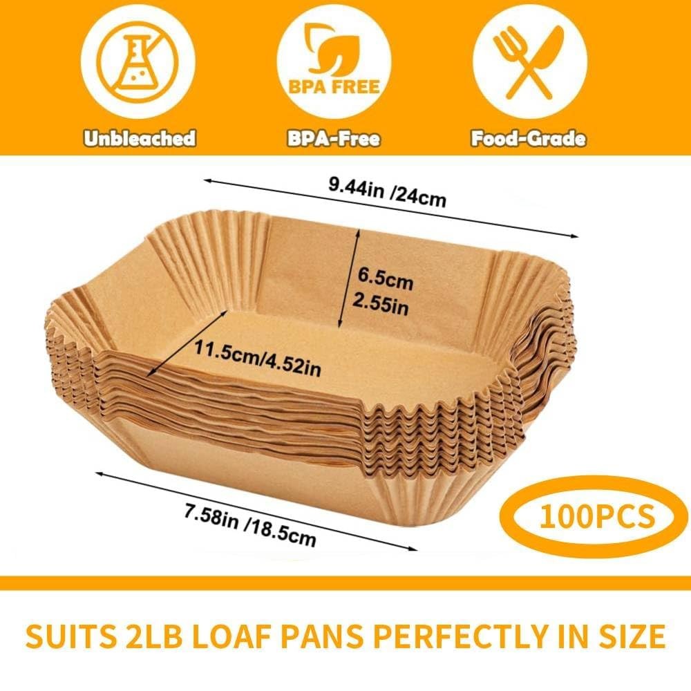 Loaf Pan Liners, 9x5In Air Fryer Liners 9" x 5" - 100PCS, primary colours gallery