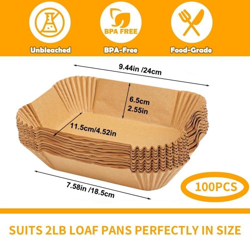 Loaf Pan Liners, 9x5In Air Fryer Liners 9" x 5" - 100PCS, primary colours gallery