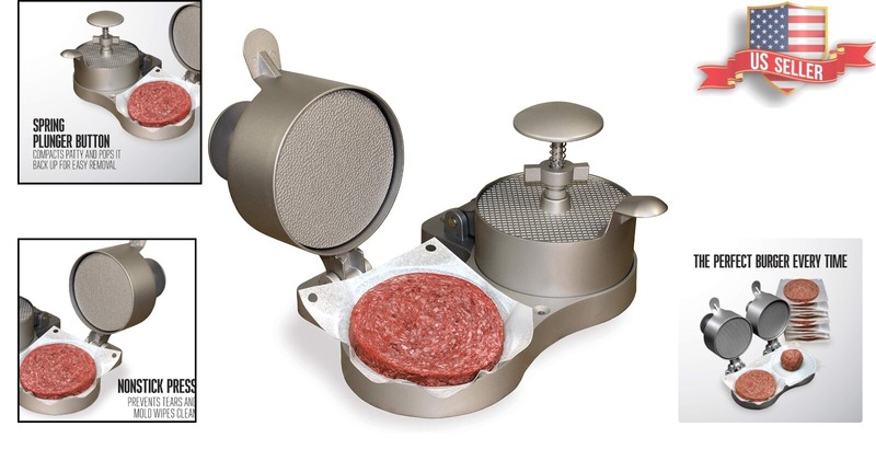 Nonstick Burger Press - Makes Perfect Patties for Hamburger, Crab Cakes & Sau... gallery