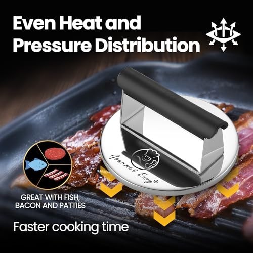 2lb Stainless Steel Burger Press with Heat Resistant Handle - Dishwasher Safe Gr gallery