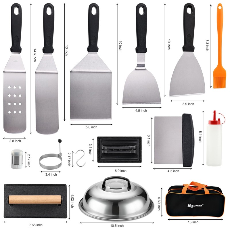 ROMANTICIST 29PCS Griddle Accessories Set - Flat Top Teppanyaki Spatula Set w... gallery