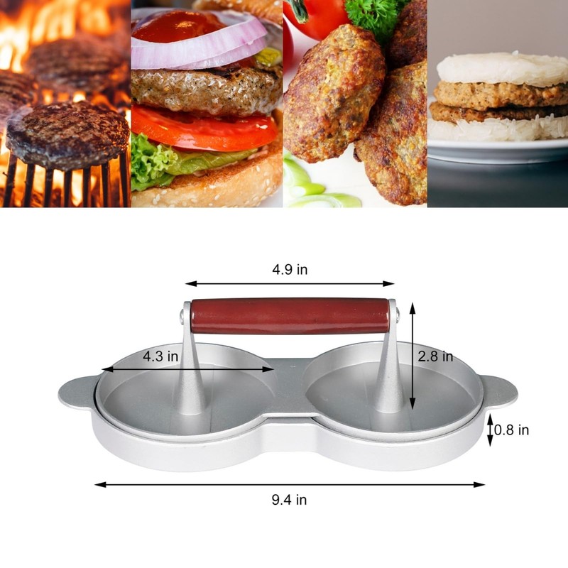 Double NonStick Stuffed Burger Press Hamburger Patty Maker for Meat Beaf 2 in 1 gallery