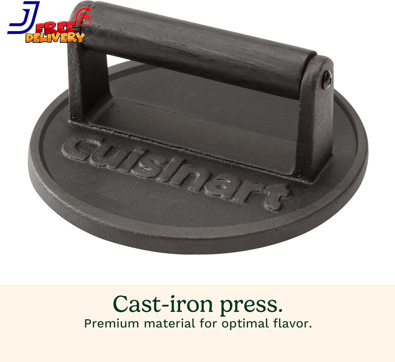 6.5" Cast Iron Smashed Burger Press Juicy and Crispy Burgers for Bbqs Cookouts gallery