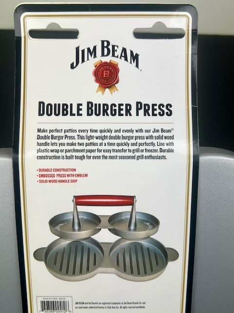 Jim Beam Non Stick Heavy Duty Aluminum Double Burger Press - New gallery