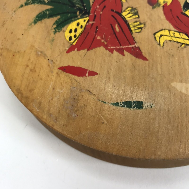 Vintage Wood Hamburger Press Country MCM Rooster Chicken Rustic Farmhouse gallery