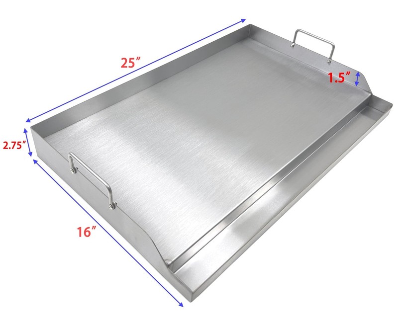 Parts DS127 Stainless Steel BBQ Cooking Griddle, Universal Flat Top Griddle w... gallery