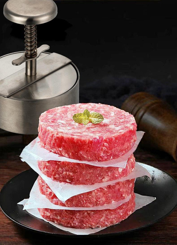 Burger Press Stainless Steel Hamburger Patty Maker Grill Griddle Flat Duty for G gallery
