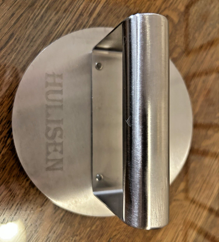 Hulisen Stainless Steel Burger Smasher 6.25" Diameter Kitchen Compressor Tool gallery