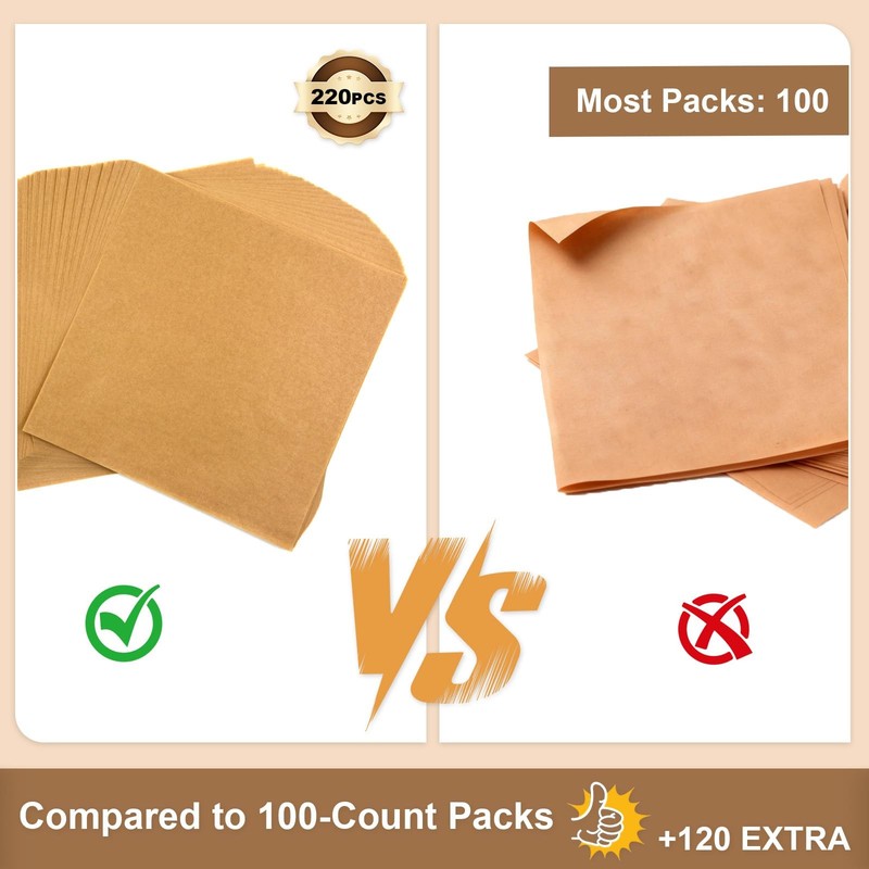 Parchment Paper Sheets, 220 Pcs Air 8.5 X Inch-220pcs, Natural wood color gallery