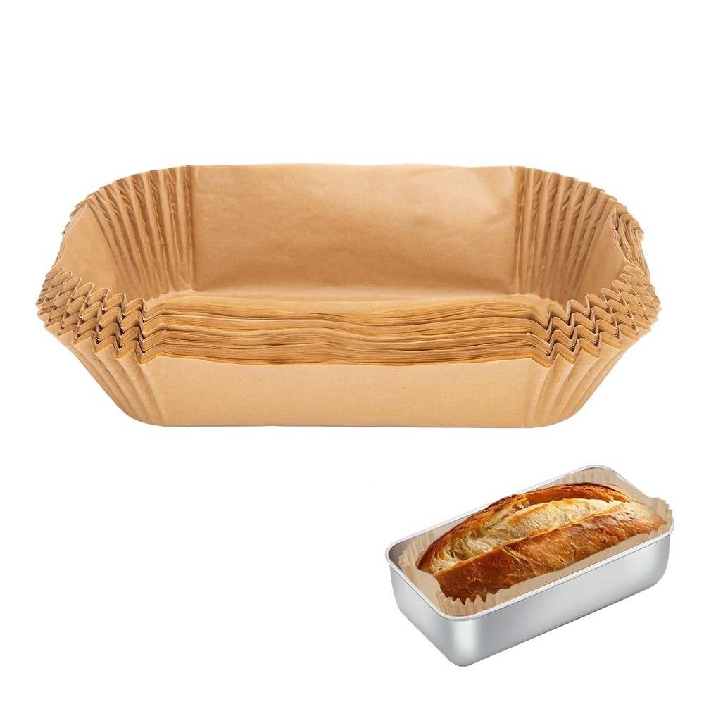 100 Pcs Loaf Pan Liners for Baking Bread 9x5 Inch, 9 × 5 inches, Brown