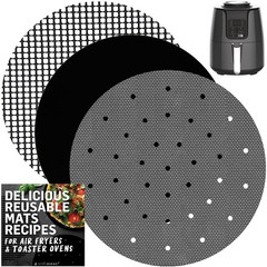 INFRAOVENS Air Fryer Liners Round Reusable Replacement for Small, Black