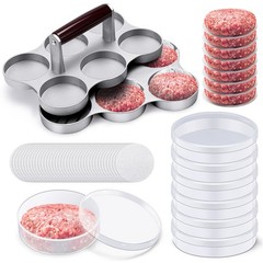 Mini Burger Press with 200 Patty Papers and 6 Storage Containers 6 Slots Meat…