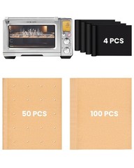 154PCs Air Fryer Liners For BOV900, 150PCs Parchment Paper+4PCs Teflon Mats