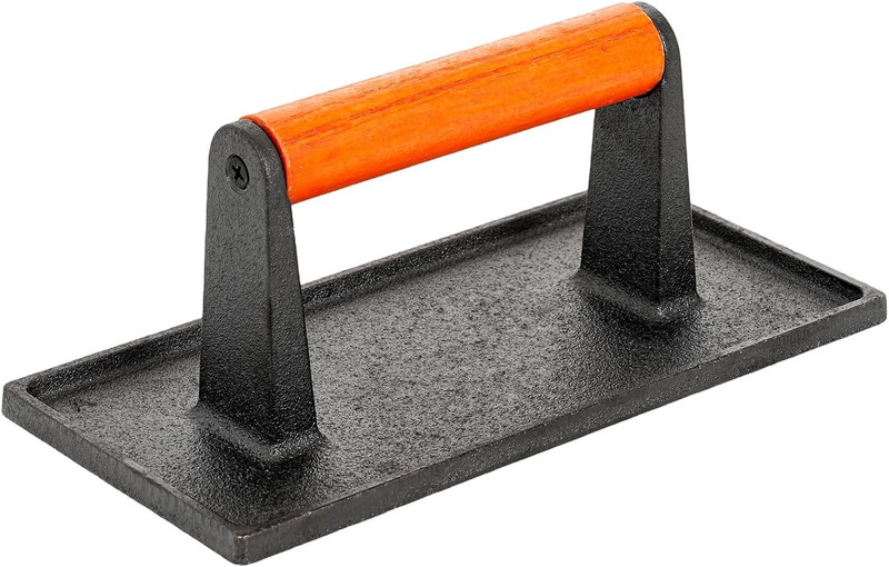 Heavy Duty Cast Iron Grill Press, 8.7" X 4.3" Rectangel Burger Press Bacon Smash gallery