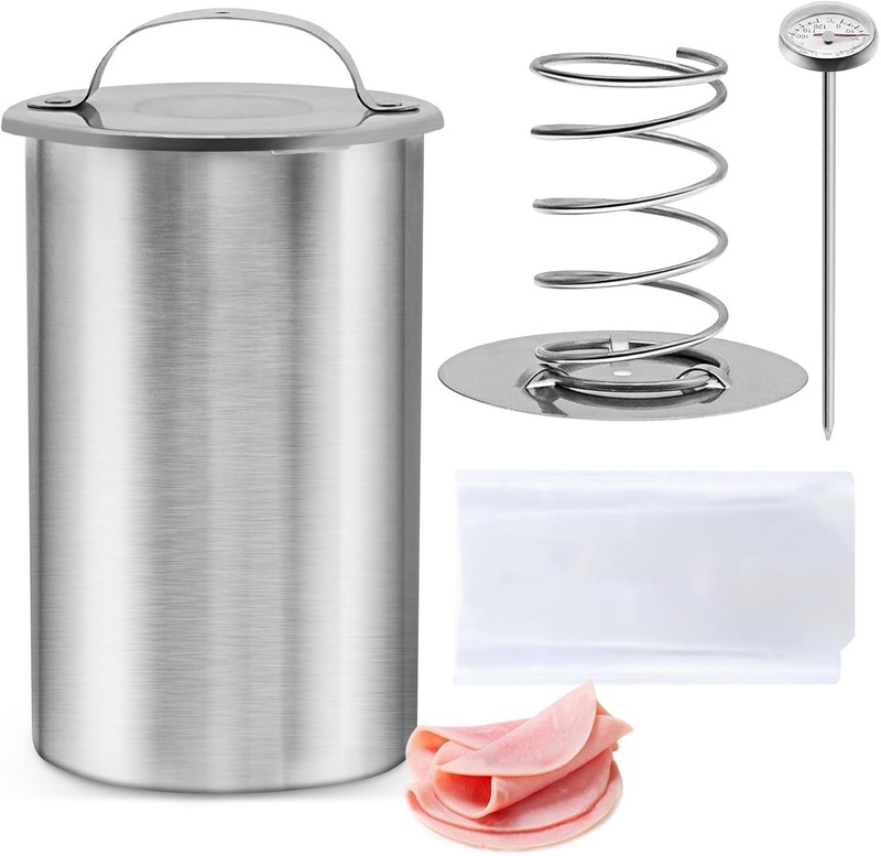 Effortless Meat Press Mold for Healthy Deli Meats - Stainless Steel & 20 Bags gallery