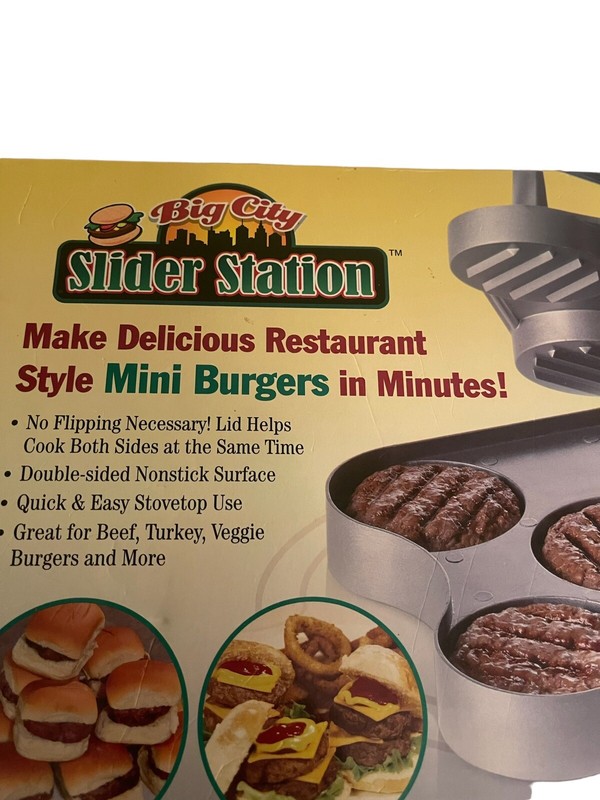Big City Slider Station Nonstick Surface Mini Burger Maker - Open Box gallery