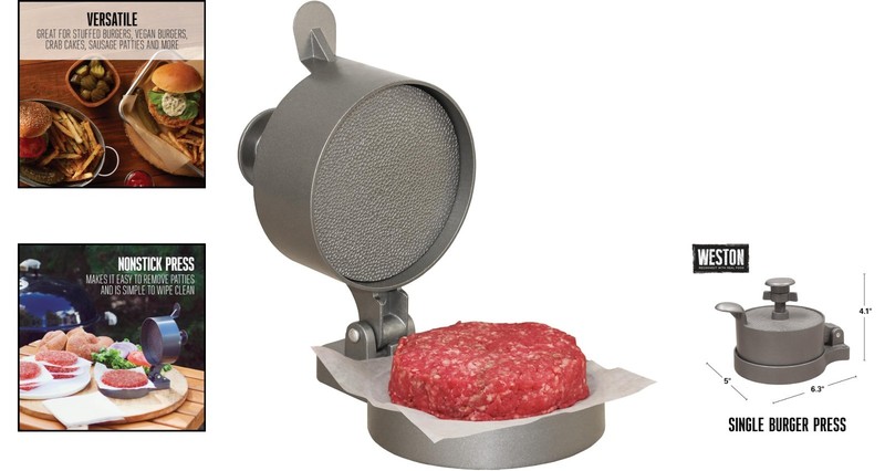 Create Consistent 4.5" Burgers with Adjustable Weight Burger Press - Easy Clean gallery