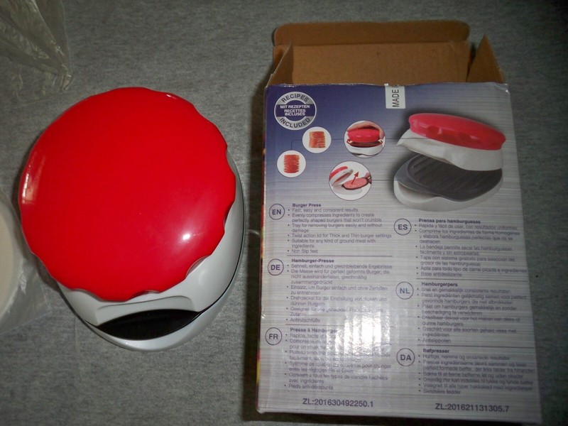 Veleka - Red Plastic Hamburger Press  6.7 x 5.1 x 2.5 inches   gallery