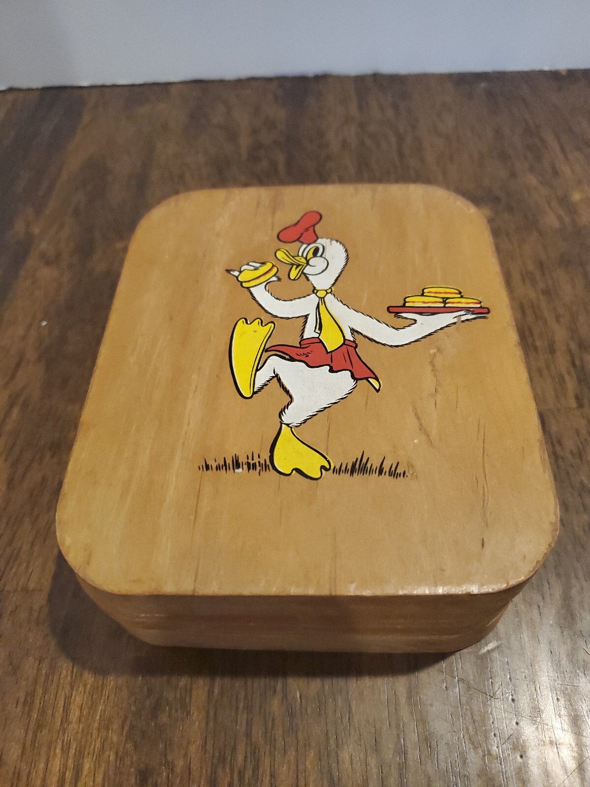 Vintage Wood Hamburger Press Mold Double Sided Mid Century Kitchen Decor RARE gallery