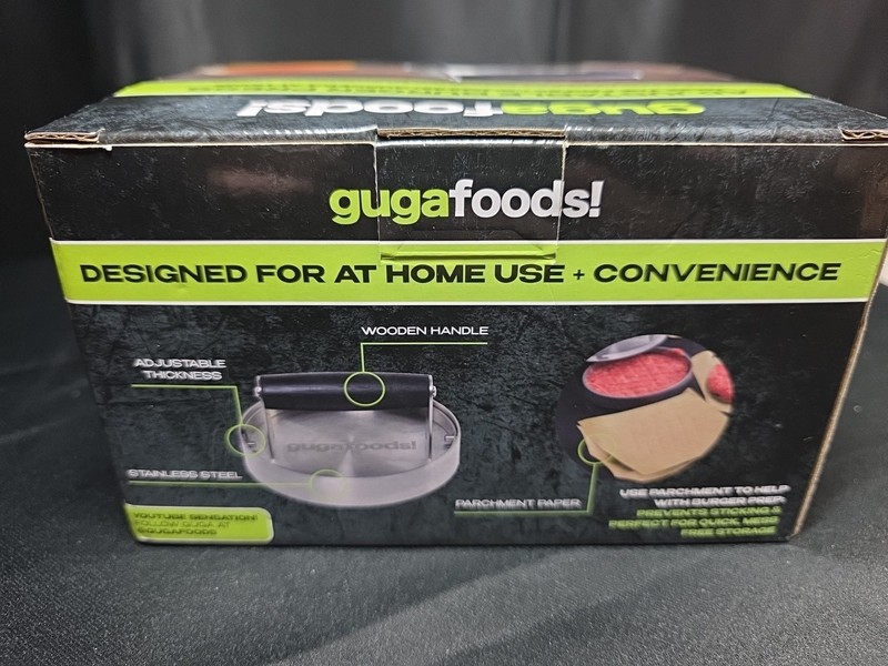 Guga Foods! Adjustable Burger Press Makes 3 Different Size Burgers - NEW gallery