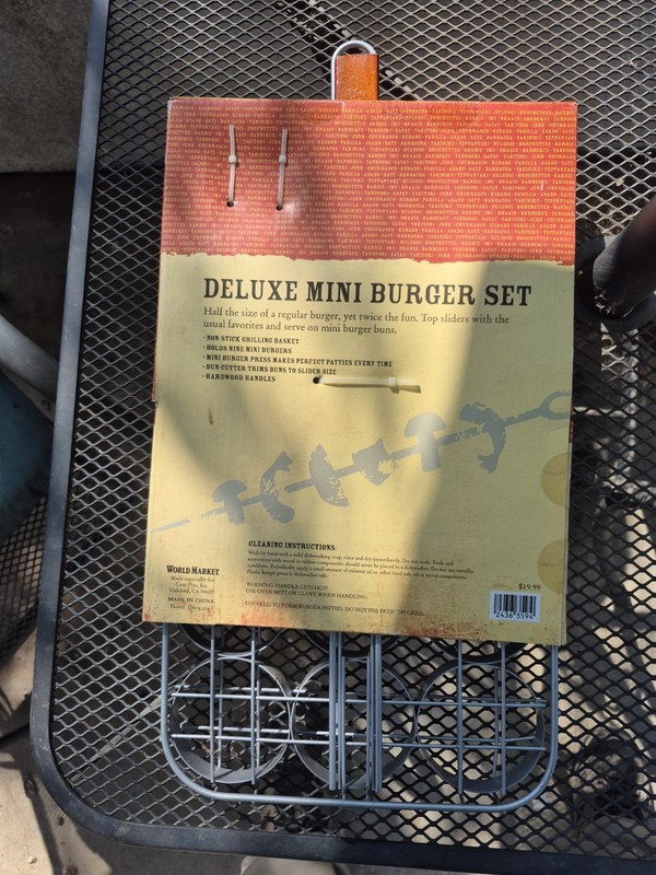 World Market Deluxe Mini Burger Set Mini/Slider 3-Hole Non-Stick Press 2.25" gallery