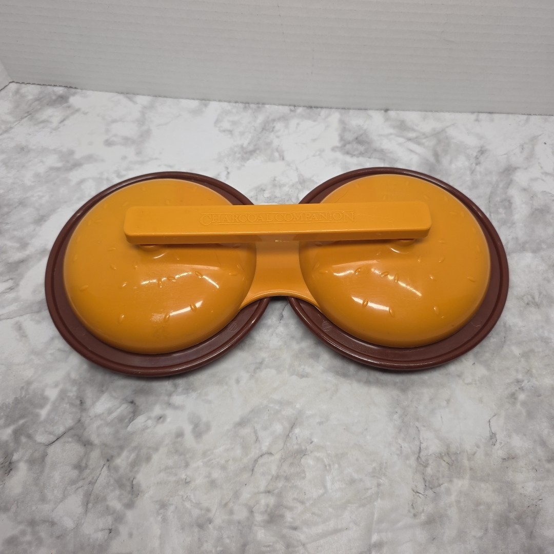 Vtg Charcoal Companion Double Hamburger Press Mold 2005 Burger Circular Patties gallery
