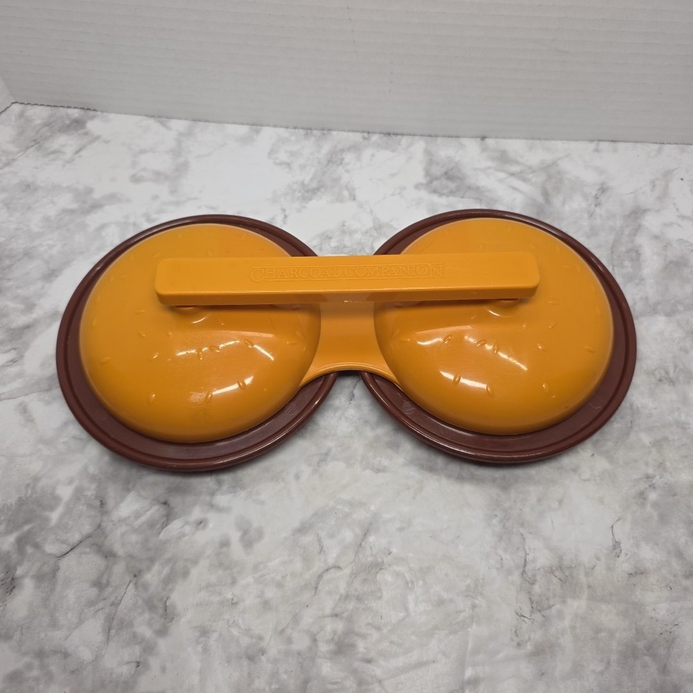 Vtg Charcoal Companion Double Hamburger Press Mold 2005 Burger Circular Patties