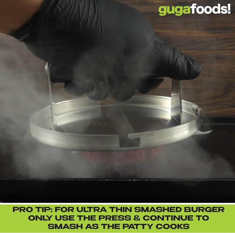 Guga Foods- Adjustable Burger Press, Stainless Steel Hamburger and Smashed... gallery
