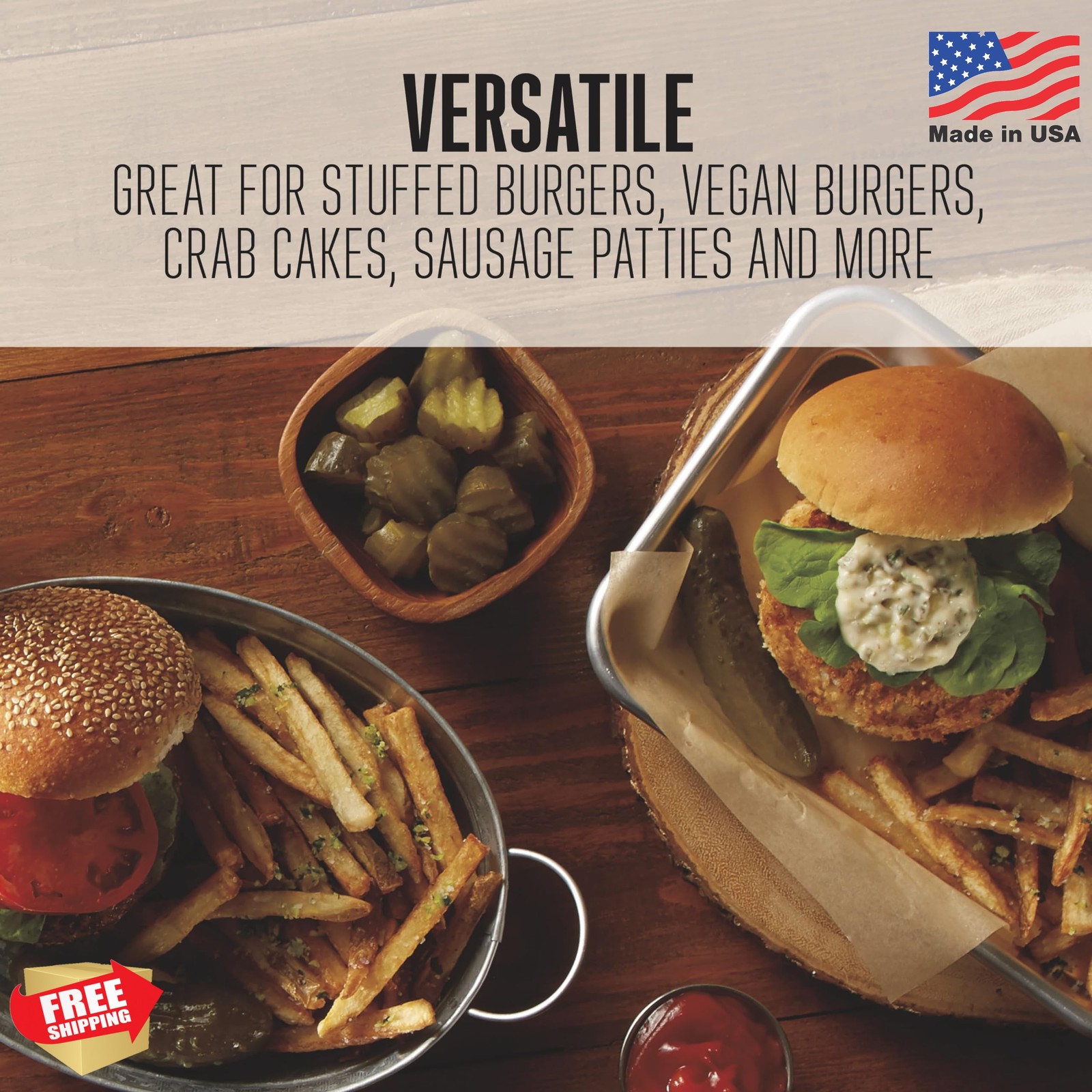 Weston Burger Press, Makes 4 1/2" Diameter Patties for Hamburger, Crab Cakes, Sa gallery