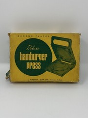 Vintage Deluxe Hamburger Press With Box Model 1100 Made in USA