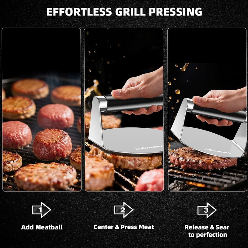 Effortless Cleanup 5.5-Inch Stainless Steel Burger Press: Dishwasher Safe Tool gallery