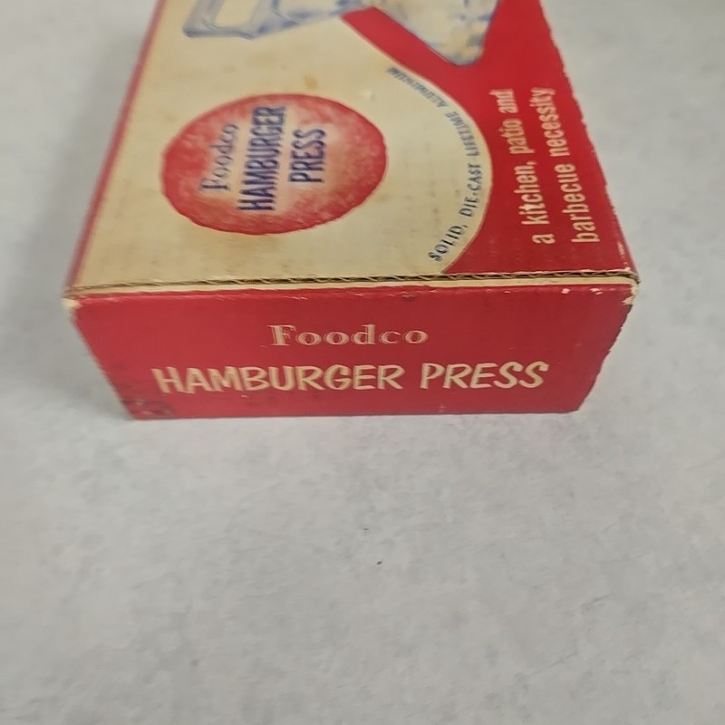FoodCo Hamburger Press Die Cast Metal Vintage In Box Kitchen Quip gallery