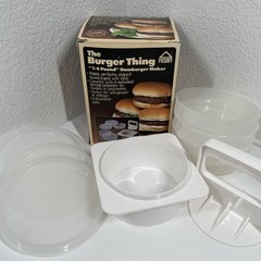 VINTAGE The Burger Thing by Hoan – 1/4 Pound Burger Press COMPLETE w/ Box 1985