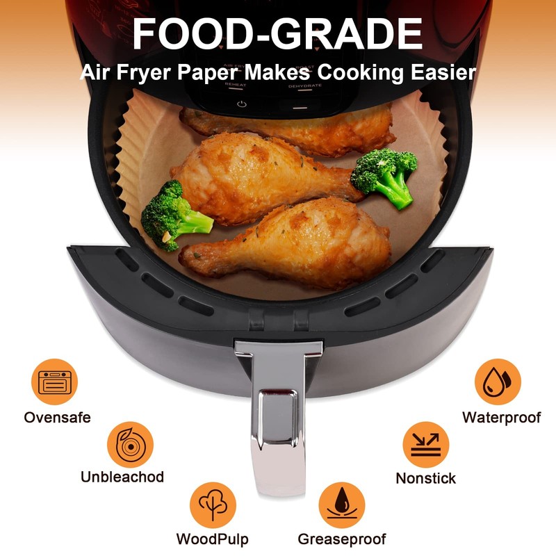 SIUDANGKA Mini Air Fryer Liners for 2qt Fryer, 100 Pcs 100pcs, Wood gallery