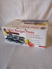 Norpro Mini Burger Press for 6-20oz Sliders, Non Stick Aluminum w/ Wooden Handle
