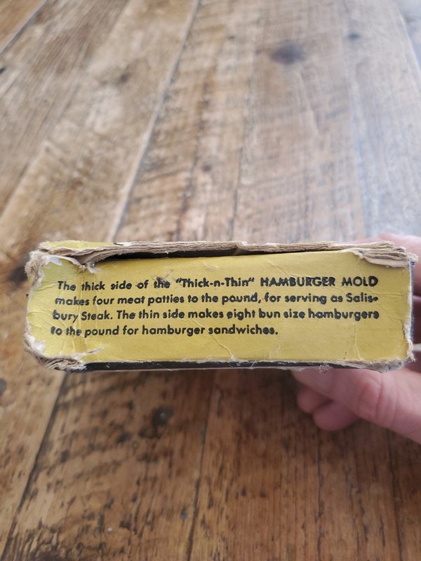VTG Think-n-Thin Home Burger Hamburger Patty Maker No Touch Patty Mold No Muss! gallery