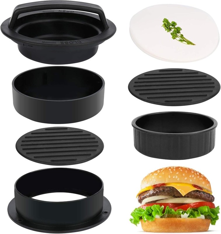 3 in 1 Stuffed Burger Press Patty Maker Rings Molds Kit, Non Stick Stuffer Ha... gallery