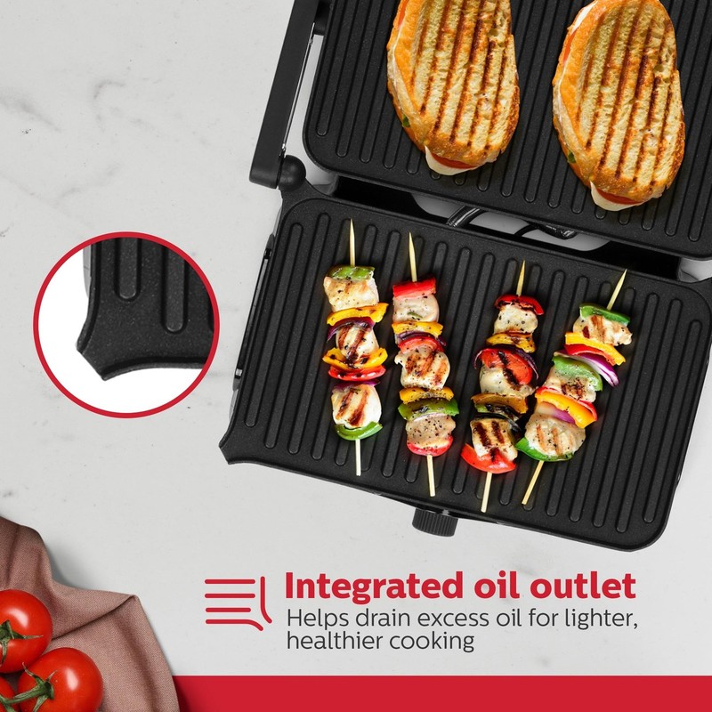 Holstein Housewares 2-Slice Panini Press and Grill - Black/Stainless Steel Sa... gallery