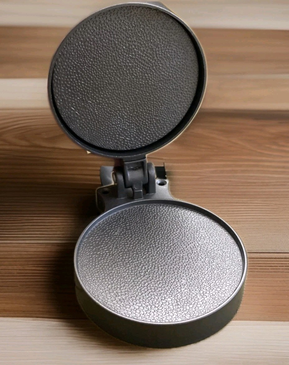 BURGER SINGLE PRESS NON STICK CAST ALUMINUM ADJUSTABLE HAMBURG MOLD HEAVY DUTY gallery