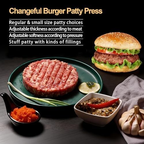 3-in-1 Burger Press Patty Maker Nonstick Stuffed Slider Mold w/100 Papers gallery