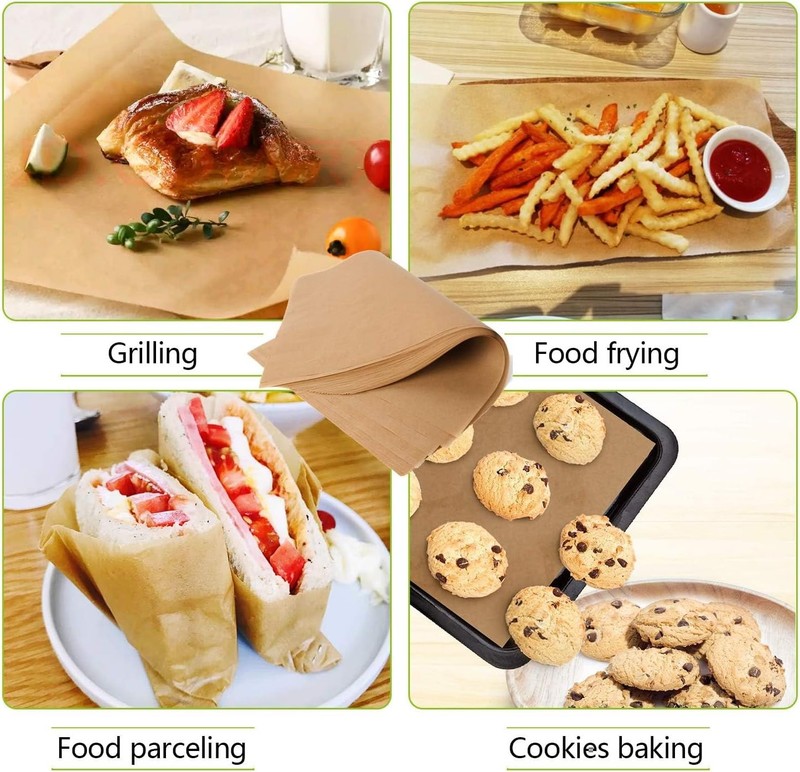 QYH 300 Pcs Parchment Paper Sheets for Baking, 300 Pack-8x12", Brown gallery