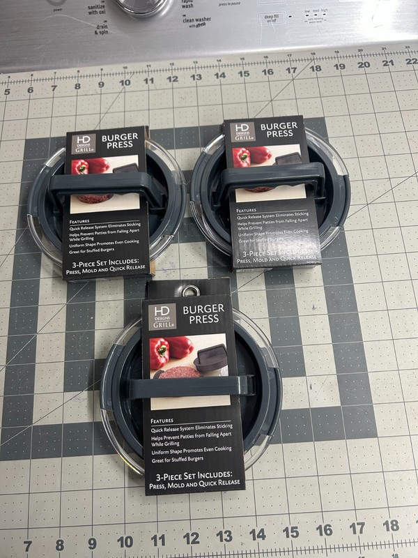 3-pack lot HD Design Grill 3-piece Non Stick Burger Press Hamburger Sliders BBQ gallery