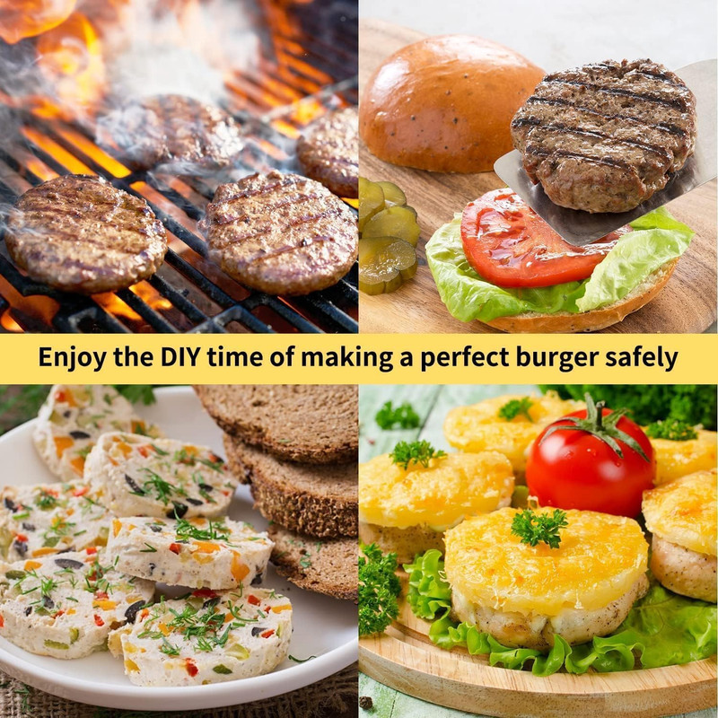 304 Stainless Steel Burger Press - 4.5" Adjustable Hamburger Patty Maker with No gallery