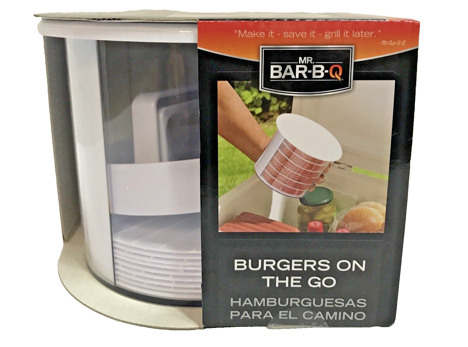 MR. BAR-B-Q Burgers On The Go Burger Press Storage Container 12pc Set NEW gallery